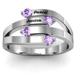 "Connection" Interwoven Stones Ring