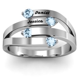 "Connection" Interwoven Stones Ring