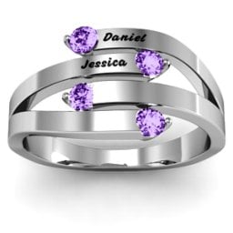 "Connection" Interwoven Stones Ring