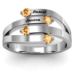 "Connection" Interwoven Stones Ring