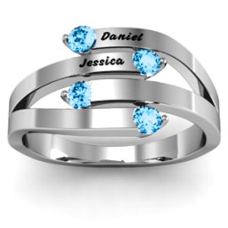 "Connection" Interwoven Stones Ring