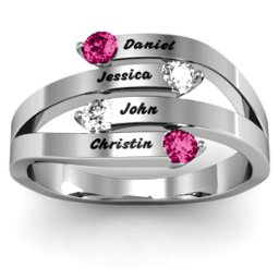 "Connection" Interwoven Stones Ring