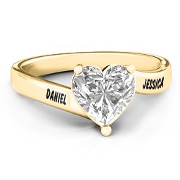 "Passion" Large Heart Solitaire Ring