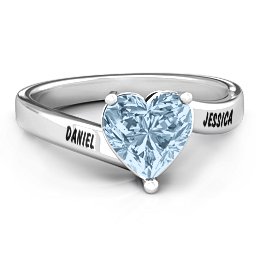 "Passion" Large Heart Solitaire Ring