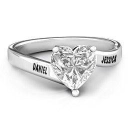 "Passion" Large Heart Solitaire Ring