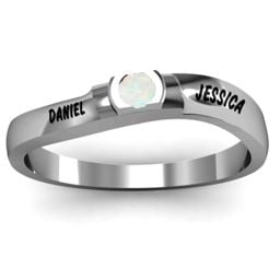 Open Bezel Set Swirl Ring