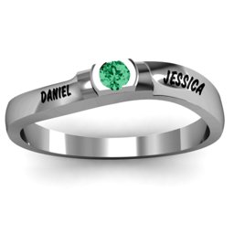 Open Bezel Set Swirl Ring