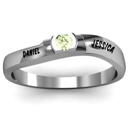 Open Bezel Set Swirl Ring