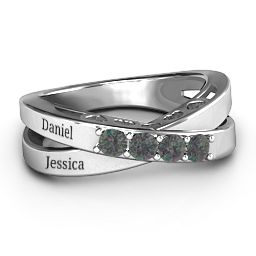 Across My Heart 4-Stone Ring in 925 Sterling Silver with Alexandrite