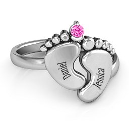 Toe-tally In Love Engravable Birthstone Footprint Ring