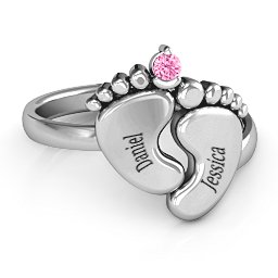 Toe-tally In Love Engravable Birthstone Footprint Ring