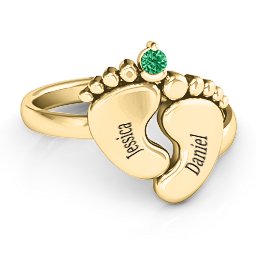 Toe-tally In Love Engravable Birthstone Footprint Ring