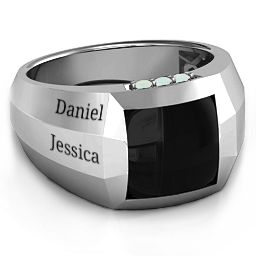 Engravable Statement 6-Stone Men's Ring