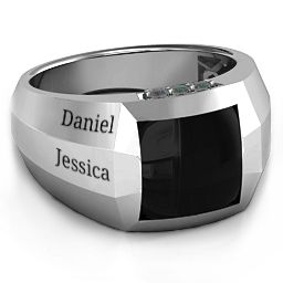 Engravable Statement 6-Stone Men's Ring