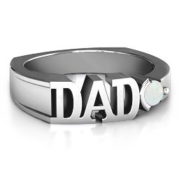 Greatest Dad Birthstone Men's Ring