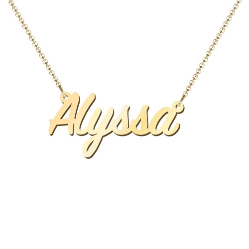 Personalized Name Necklace Layering Set with Paper Clip Chain – 18K Gold Plated Silver