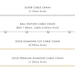 Personalized Necklace Layering Set with Ball Station Chain and Cable Chain