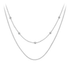 Personalized Necklace Layering Set with Ball Station Chain and Cable Chain – 18K Gold Plated Silver
