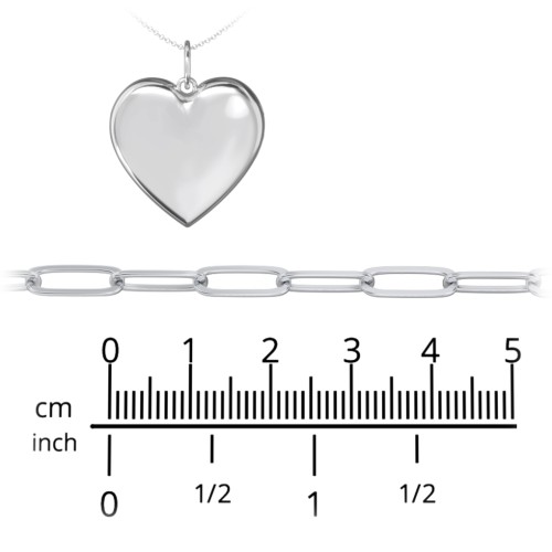 Engravable Heart Locket Necklace Layering Set with Paper Clip Chain