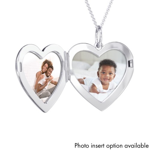 Engravable Heart Locket Necklace Layering Set with Paper Clip Chain