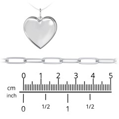 Engravable Heart Locket Necklace Layering Set with Paper Clip Chain