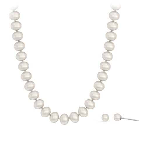 Freshwater Pearl Necklace and Earrings Set