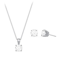 Solitaire Birthstone Necklace and Earrings Set