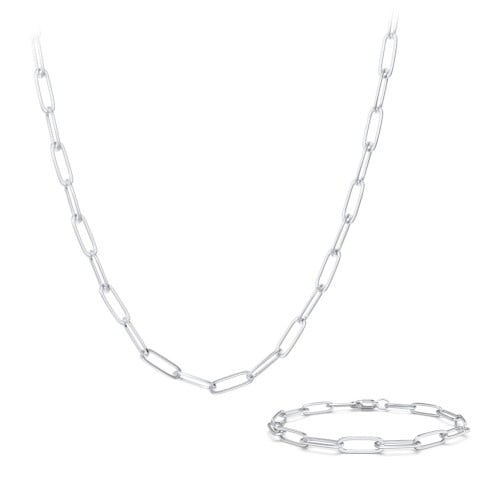 Bold Paperclip Chain and Bracelet Set