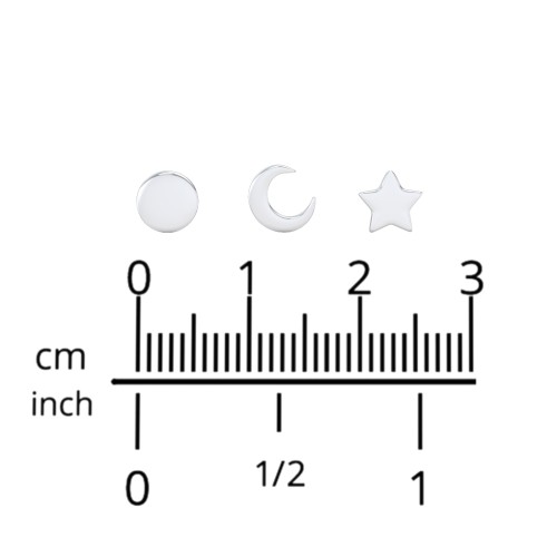 Engravable Celestial Stud Earrings Stack - Set of 3 – Sterling Silver