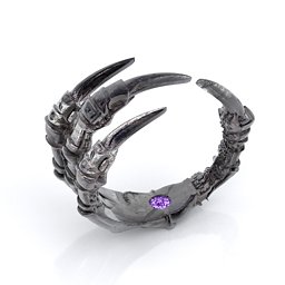 Carmilla - Claw Ring with Hidden Gemstone in 925 Sterling Silver