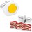 Bacon and Eggs Breakfast Cufflinks