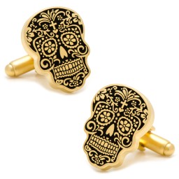 Gold Day of the Dead Cufflinks in