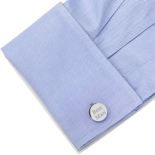 Round Infinity Engravable Cufflinks