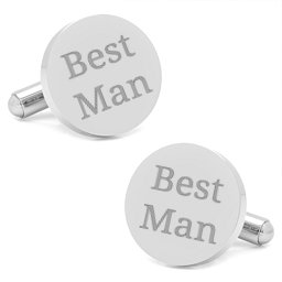 Round Infinity Engravable Cufflinks in Stainless Steel