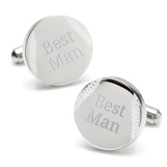 Engravable Baseball Cufflinks – Stainless Steel