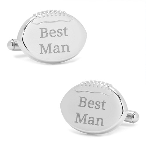 Engravable Football Cufflinks – Stainless Steel