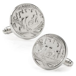MLB- Silver Edition NY Mets Cufflinks