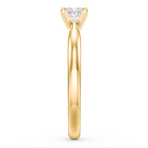 1/4 ct. Princess Gemstone Engagement Ring with Tapered Band – 10K Yellow Gold with White Premium Zirconia