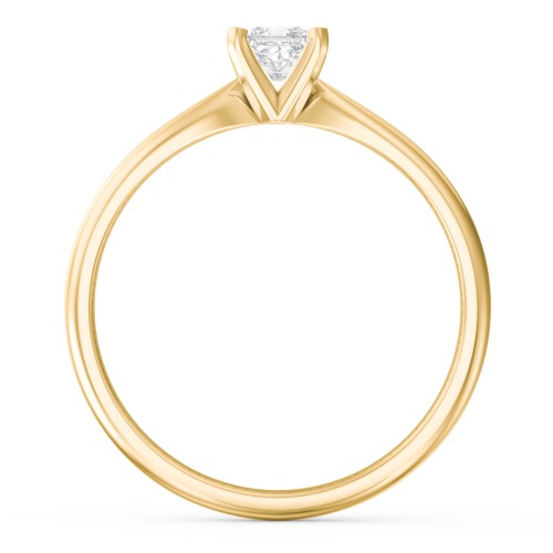 1/4 ct. Princess Gemstone Engagement Ring with Tapered Band – 10K Yellow Gold with White Premium Zirconia