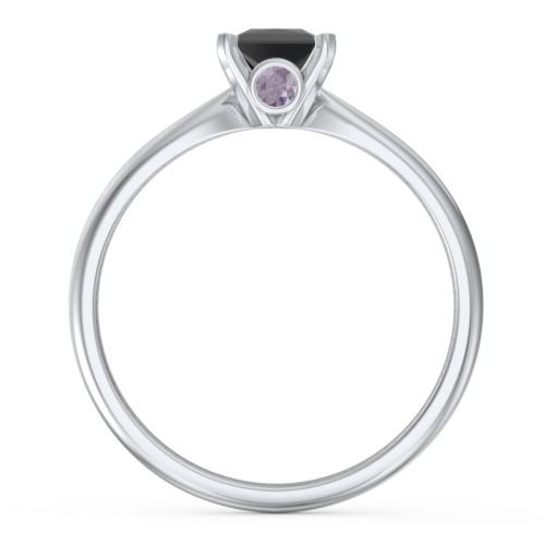 1/2 ct. Princess Gemstone Peek-A-Boo Engagement Ring with Tapered Band