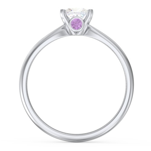 1/2 ct. Princess Gemstone Peek-A-Boo Engagement Ring with Tapered Band