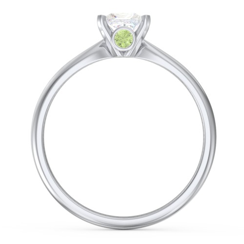 1/2 ct. Princess Gemstone Peek-A-Boo Engagement Ring with Tapered Band