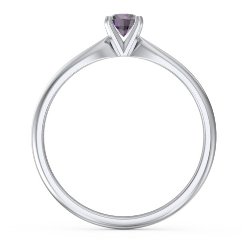 1/4 ct. Round Gemstone Engagement Ring with Tapered Band