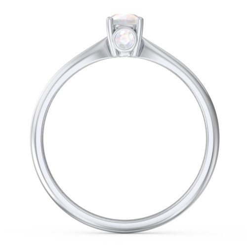 1/4 ct. Round Gemstone Peek-A-Boo Engagement Ring with Tapered Band