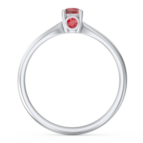 1/4 ct. Round Gemstone Peek-A-Boo Engagement Ring with Tapered Band