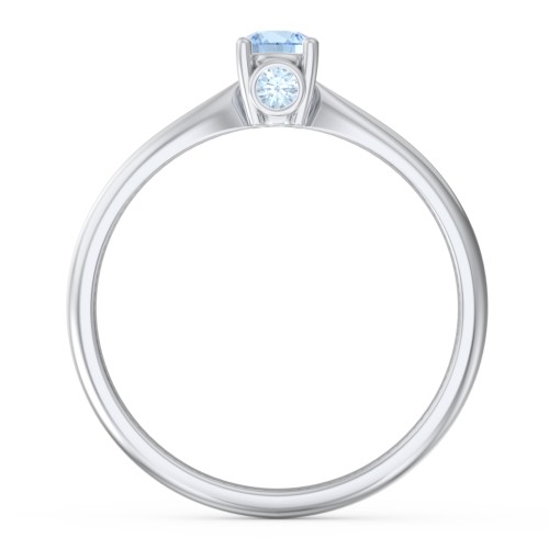 1/4 ct. Round Gemstone Peek-A-Boo Engagement Ring with Tapered Band