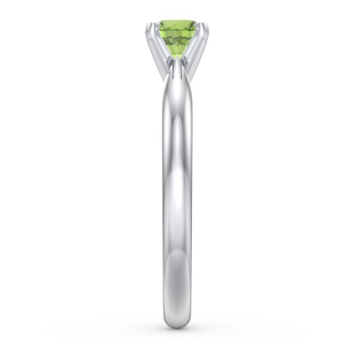 1/2 ct. Round Gemstone Engagement Ring with Tapered Band