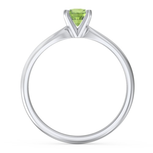 1/2 ct. Round Gemstone Engagement Ring with Tapered Band