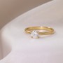 1/2 ct. Round Gemstone Engagement Ring with Tapered Band