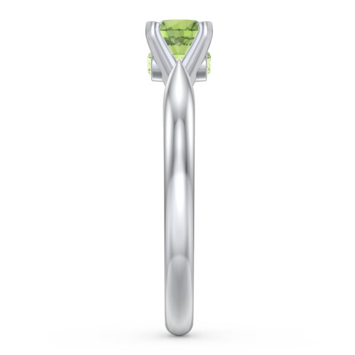 1/2 ct. Round Gemstone Peek-A-Boo Engagement Ring with Tapered Band